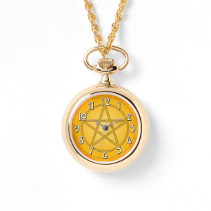 Gelbes Luft-Pentagramm Armbanduhr