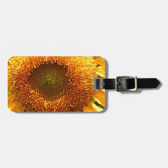 Gelbes Mammut-Sonnenblumen-Foto Gepäckanhänger (Vorderseite horizontal)