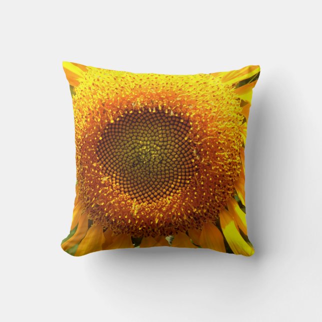 Gelbes Mammut-Sonnenblumen-Foto Kissen (Vorderseite)