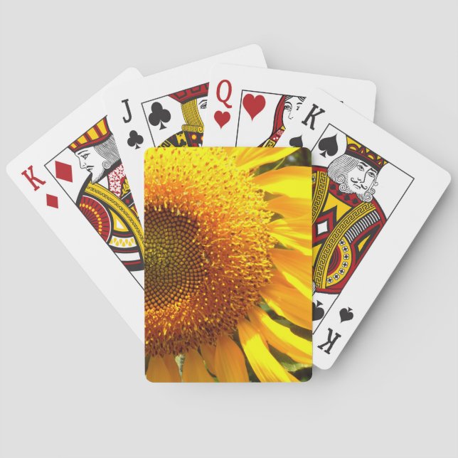 Gelbes Mammut-Sonnenblumen-Foto Spielkarten (Rückseite)