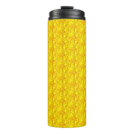 Gelbes Marigold Floral Nahtloses Muster Thermosbecher