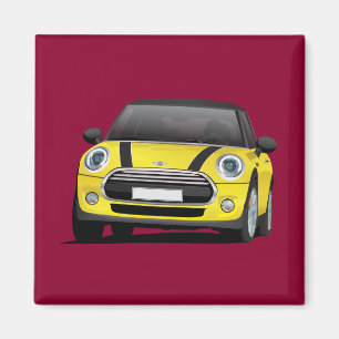 Gelbes Mini Cooper Magnet