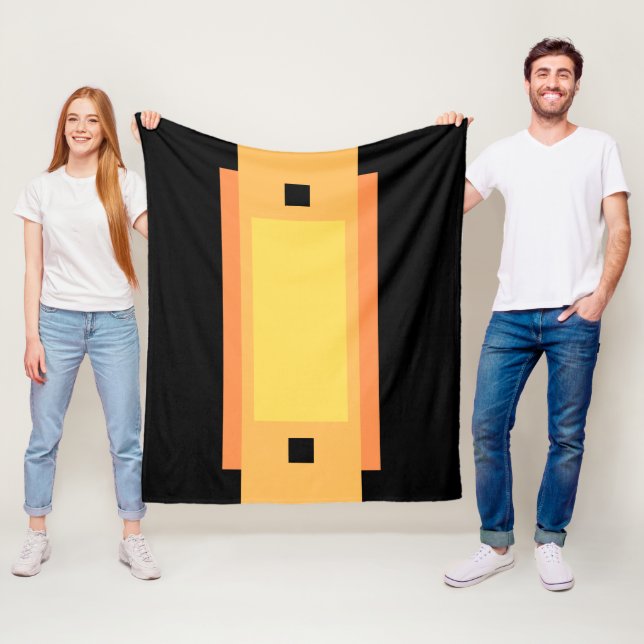 Gelbes Minimal Orange Black Fleecedecke (Beispiel)