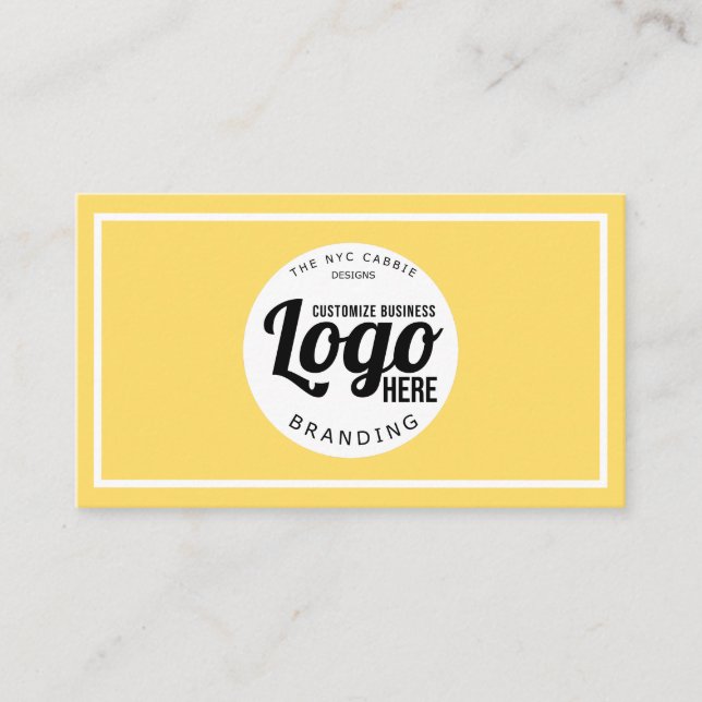 Gelbes Minimalistisches, modernes Logo Visitenkarte (Vorderseite)