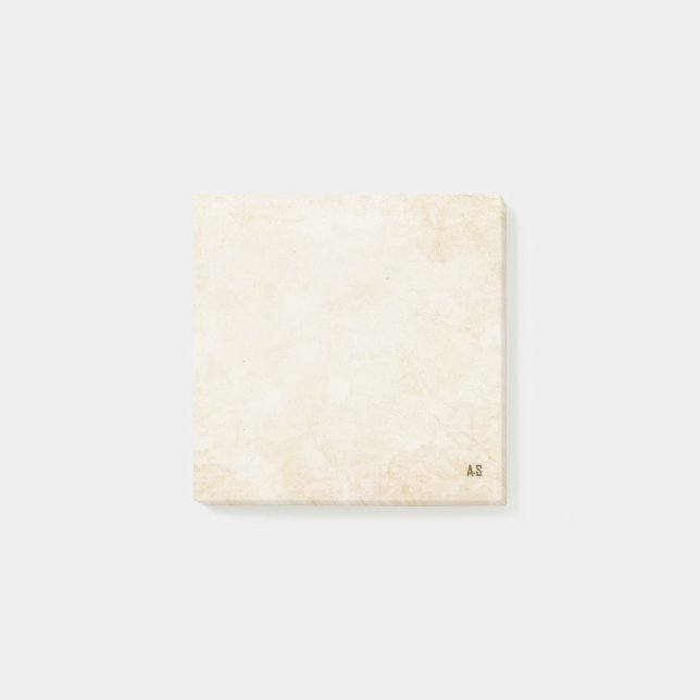 Gelbes Minimalistisches Weibchenmonogramm 3M Post-it Klebezettel (Vorderseite)