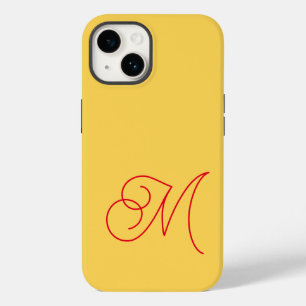 Gelbes Mit Monogramm klassisches Skript Schlicht Case-Mate iPhone 14 Hülle