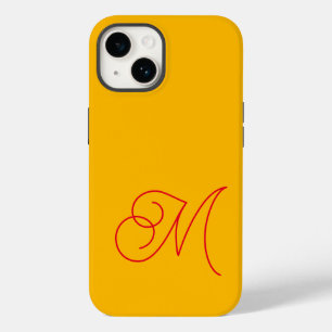 Gelbes Mit Monogramm klassisches Skript Schlicht Case-Mate iPhone 14 Hülle