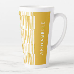 Gelbes modernes abstraktes Muster personalisiert Milchtasse