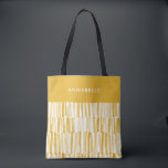 Gelbes modernes abstraktes Muster personalisiert Tasche<br><div class="desc">Gelbes modernes abstraktes Muster personalisierte Geschenkidee Tasche</div>