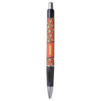 Gelbes Monogramm Orange Geometrisches Muster