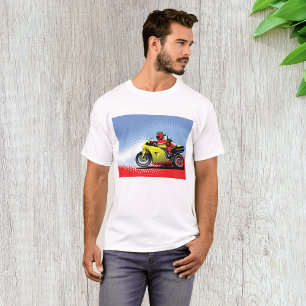Gelbes Motorrad-Mens-T - Shirt