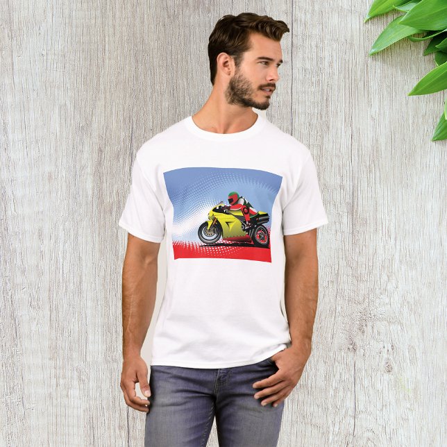 Gelbes Motorrad-Mens-T - Shirt (Von Creator hochgeladen)