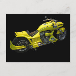 Gelbes Motorrad Postkarte