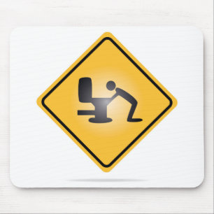 Gelbes mousepad Warnzeichen des Katers