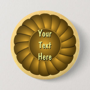 Gelbes Multifunktionsrosette zum Personalisieren Button
