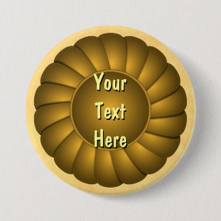 Gelbes Multifunktionsrosette zum Personalisieren Button
