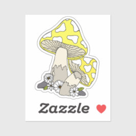 Gelbes Mushroom Niedlich Aufkleber