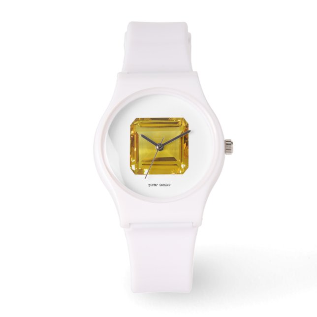 Gelbes Muster Armbanduhr (Vorderseite)