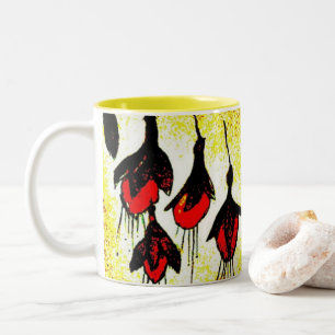 Gelbes Muster Blumenkaffee Tasse