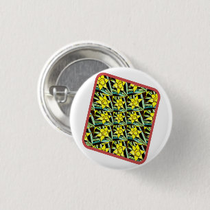 Gelbes Muster für wertvolle Blume Button