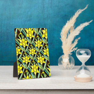 Gelbes Muster für wertvolle Blume Fotoplatte