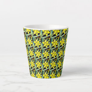 Gelbes Muster für wertvolle Blume Milchtasse