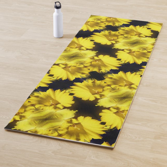 Gelbes Nadelholz Abstraktes Blumenzentrum Yogamatte (Beispiel)