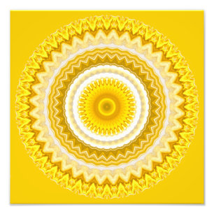 Gelbes Narzissen-Mandala-Muster Fotodruck