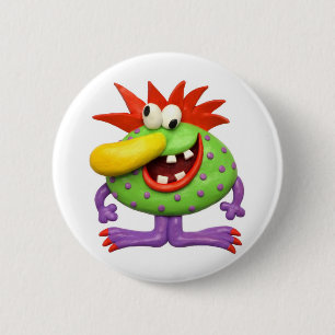 Gelbes Nasen-Monster Button
