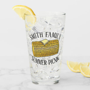 Gelbes Ohr für Mais auf der Cob-Familie Picnic Glas