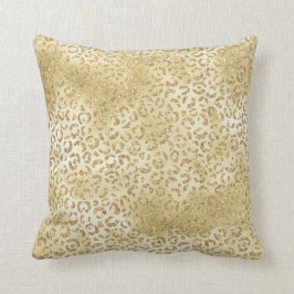Gelbes Ombre Glitzer Leopard Zebra Kissen