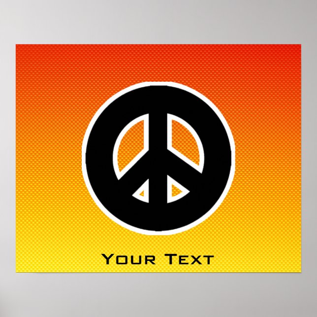 Gelbes Orange-Friedenszeichen Poster (Vorne)