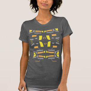 Gelbes Orange Grau Symmetrie im Südwesten T-Shirt