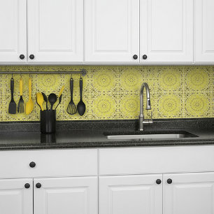 Gelbes orientalisches Design Fliese