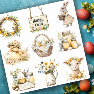 Gelbes OsterSet 1 Aufkleber