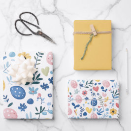 Gelbes Osterverpackungspapier Set - 19"x29" Geschenkpapier Set