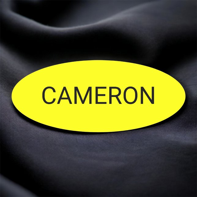 Gelbes Oval Name Tag Abzeichen Button oder Magnesi (MISOOK Yellow Oval Name Tag)