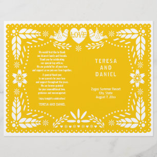 Gelbes Papel Picado Hochzeitsfiesta