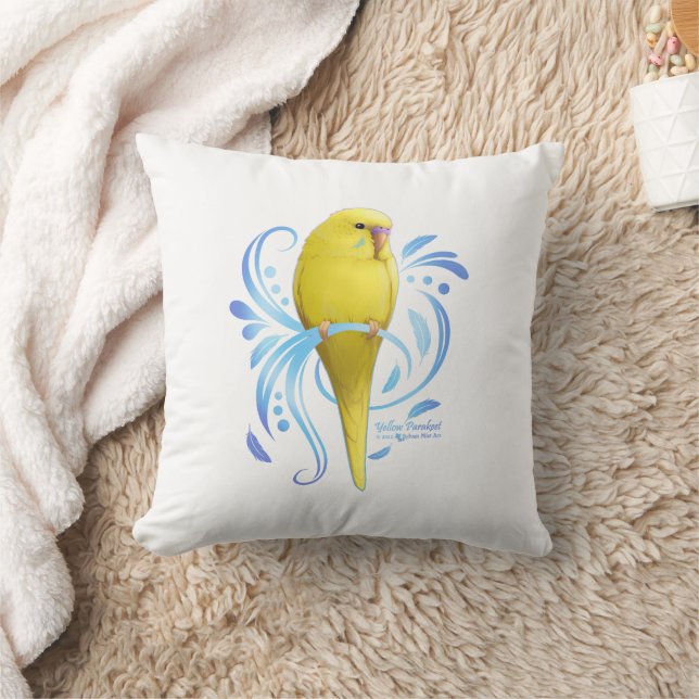 Gelbes Parakeet Kissen (Decke)