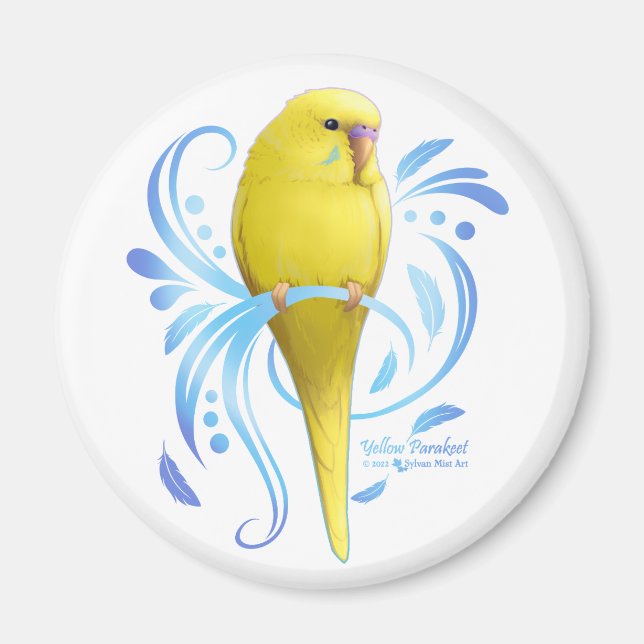 Gelbes Parakeet Magnet (Vorne)