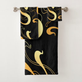 Gelbes Pattern Badetuch Set