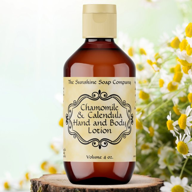 Gelbes Pergament-Vintage-Rahmen-Kosmetik-Etikett (Von Creator hochgeladen)