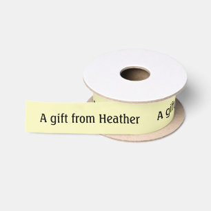 Gelbes Personalisiertes Geschenk Gefallen Name Sat Satinband