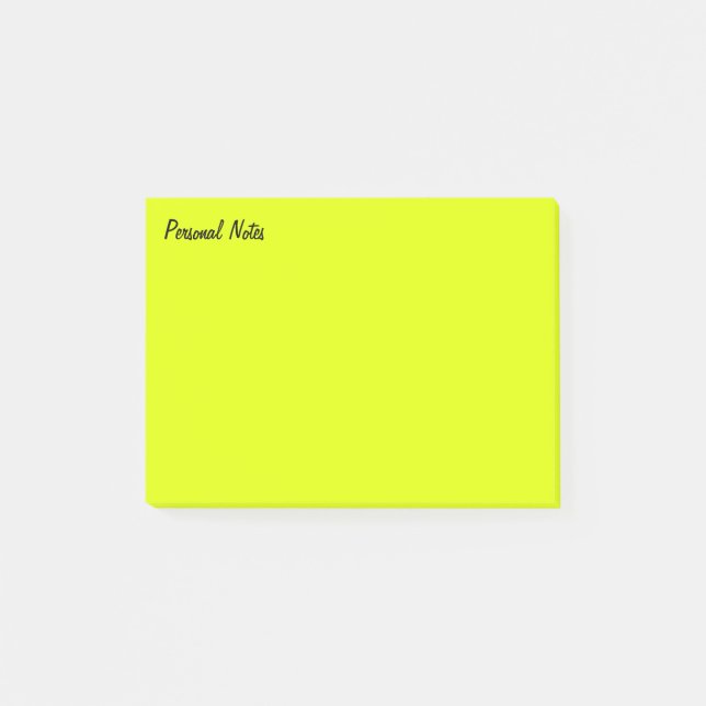 Gelbes persönliches post-it klebezettel (Vorderseite)