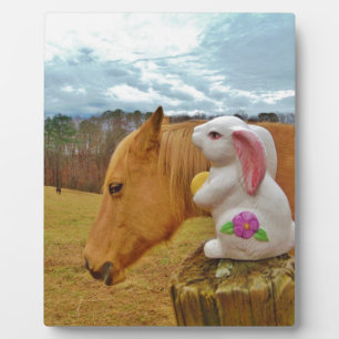 Gelbes Pferd, Frühlingshasen Fotoplatte