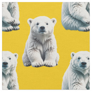 Gelbes Polarbär-Musterdesign Stoff
