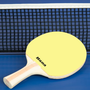 Gelbes Pong Paddel Unterschiedlicher Text, beiders Tischtennis Schläger