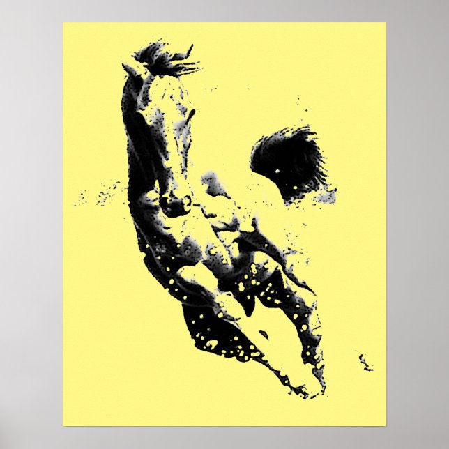 Gelbes Poster drucken auf Laufende Pferde Artwork (Vorne)