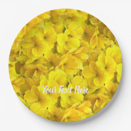 Gelbes Primrose-Blume-Muster Pappteller