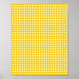 Gelbes Quadratmaschengitter Poster